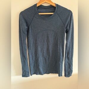 Lululemon | Women's Long Sleeve Heathered Top blue